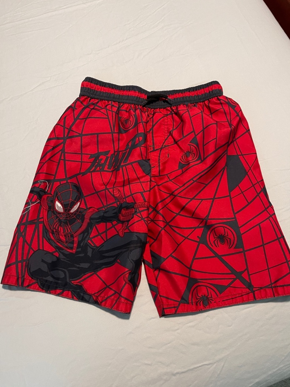 Marvel Red and Black Miles Morales Swim Trunks